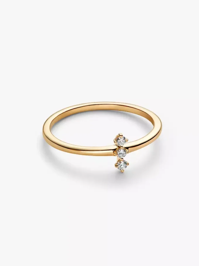 Pandora Era Lab-Grown Diamonds Trio Ring 0,07 ct tw, 14 Karat Gold Pandora Era Lab-Grown Diamonds Trio Ring 0,07 ct tw, 14 Karat Gold