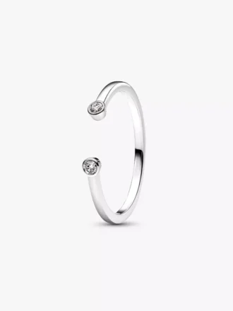 Pandora Era offener Ring mit Lab-Grown Diamonds, 0,07 ct insgesamt, 14 Karat Weißgold Pandora Era offener Ring mit Lab-Grown Diamonds, 0,07 ct insgesamt, 14 Karat Weißgold