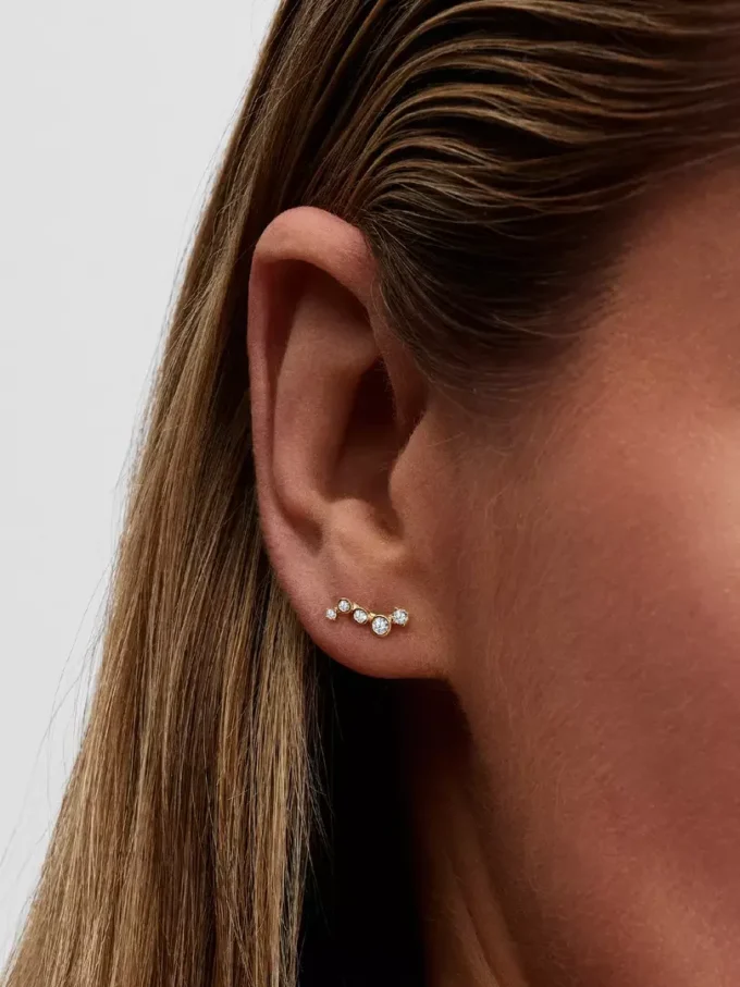 Pandora Era Ohrringe mit im Labor gezüchteten Diamanten in Tropfenform, 0,17 ct insgesamt, 14 Karat Gold Pandora Era Ohrringe mit im Labor gezüchteten Diamanten in Tropfenform, 0,17 ct insgesamt, 14 Karat Gold