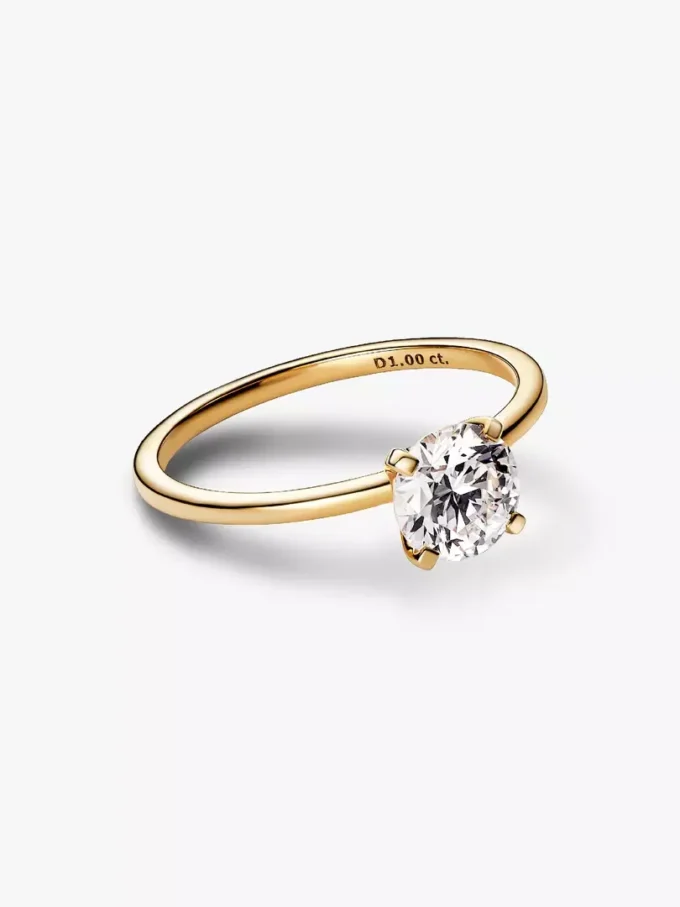Pandora Era Ring aus 14 Karat Gold mit im Labor gezüchtetem Diamanten, 1,00 Karat insgesamt, 14 Karat Gold Pandora Era Ring aus 14 Karat Gold mit im Labor gezüchtetem Diamanten, 1,00 Karat insgesamt, 14 Karat Gold