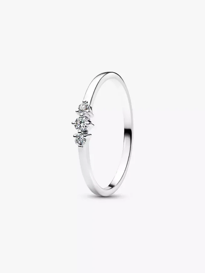 Pandora Era Ring mit drei im Labor gezüchteten Diamanten, 0,09 Karat insgesamt, 14 Karat Weißgold Pandora Era Ring mit drei im Labor gezüchteten Diamanten, 0,09 Karat insgesamt, 14 Karat Weißgold