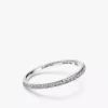 Pandora Era Ring mit halbem Eternity-Pavé-Band aus im Labor gezüchteten Diamanten, 0,11 ct insgesamt, 14 Karat Weißgold Pandora Era Ring mit halbem Eternity-Pavé-Band aus im Labor gezüchteten Diamanten, 0,11 ct insgesamt, 14 Karat Weißgold