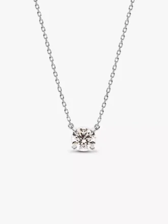 Pandora Era Halskette mit Anhänger aus 14 Karat Weißgold und im Labor gezüchtetem Diamanten, 1,00 Karat insgesamt, 14 Karat Weißgold Pandora Era Halskette mit Anhänger aus 14 Karat Weißgold und im Labor gezüchtetem Diamanten, 1,00 Karat insgesamt, 14 Karat Weißgold