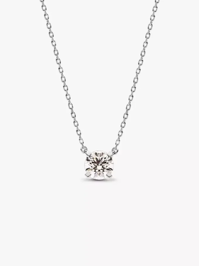 Pandora Era Set aus Halskette mit Anhänger und Ohrringen mit im Labor gezüchteten Diamanten, 2,00 Karat insgesamt, 14 Karat Weißgold, 2 Stück Pandora Era Set aus Halskette mit Anhänger und Ohrringen mit im Labor gezüchteten Diamanten, 2,00 Karat insgesamt, 14 Karat Weißgold, 2 Stück