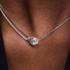Pandora Infinite 14 Karat Weißgold Halskette mit doppelter Kette und im Labor gezüchtetem Diamanten – 0,75 Karat Gesamtgewicht, 14 Karat Weißgold Pandora Infinite 14 Karat Weißgold Halskette mit doppelter Kette und im Labor gezüchtetem Diamanten – 0,75 Karat Gesamtgewicht, 14 Karat Weißgold