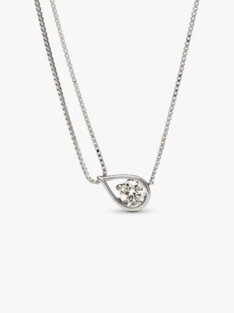 Pandora Infinite 14 Karat Weißgold Halskette mit doppelter Kette und im Labor gezüchtetem Diamanten – 0,75 Karat Gesamtgewicht, 14 Karat Weißgold Pandora Infinite 14 Karat Weißgold Halskette mit doppelter Kette und im Labor gezüchtetem Diamanten – 0,75 Karat Gesamtgewicht, 14 Karat Weißgold