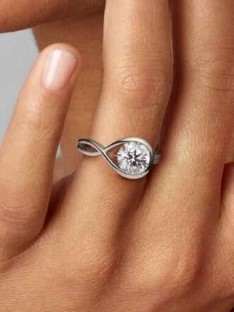 Pandora Infinite 14 Karat Weißgold-Ring mit synthetischem Diamanten – 2,00 Karat Gesamtgewicht, 14 Karat Weißgold Pandora Infinite 14 Karat Weißgold-Ring mit synthetischem Diamanten – 2,00 Karat Gesamtgewicht, 14 Karat Weißgold