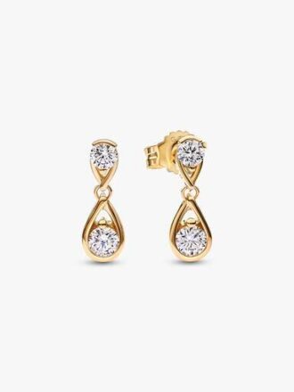 Pandora Infinite 14-karätige Gold-Ohrringe mit zwei Lab-Grown-Diamanten – 0,50 ct TW, 14-karätiges Gold