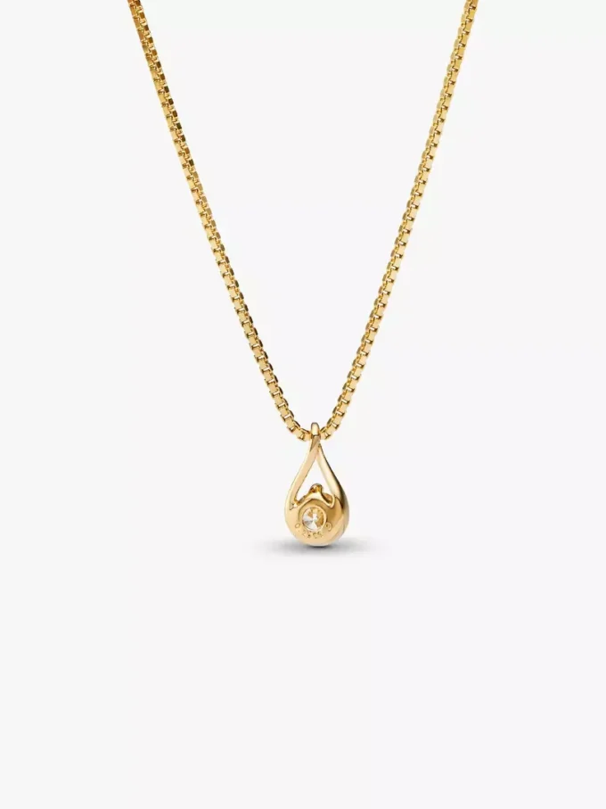 Pandora „Infinite“ 14-karätige Goldhalskette mit Anhänger aus einem im Labor gezüchteten Diamanten, 0,25 Karat, 14-karätiges Gold Pandora „Infinite“ 14-karätige Goldhalskette mit Anhänger aus einem im Labor gezüchteten Diamanten, 0,25 Karat, 14-karätiges Gold