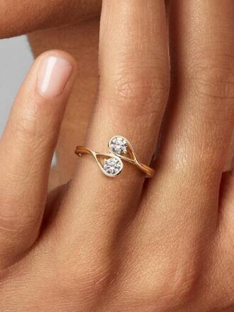 Pandora Infinite 14-karätiger Goldring mit zwei im Labor gezüchteten Diamanten – 0,50 ct TW, 14-karätiges Gold Pandora Infinite 14-karätiger Goldring mit zwei im Labor gezüchteten Diamanten – 0,50 ct TW, 14-karätiges Gold