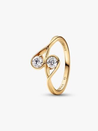 Pandora Infinite 14-karätiger Goldring mit zwei im Labor gezüchteten Diamanten – 0,50 ct TW, 14-karätiges Gold Pandora Infinite 14-karätiger Goldring mit zwei im Labor gezüchteten Diamanten – 0,50 ct TW, 14-karätiges Gold