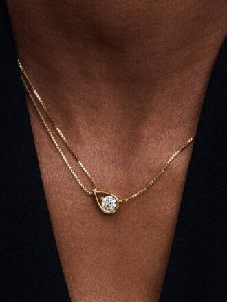 Pandora Infinite 14-karätiges Gold, im Labor gezüchteter Diamant, Doppelketten-Halskette – 0,75 ct TW, 14-karätiges Gold Pandora Infinite 14-karätiges Gold, im Labor gezüchteter Diamant, Doppelketten-Halskette – 0,75 ct TW, 14-karätiges Gold