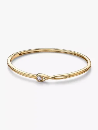 Pandora Infinite Bangle aus 14 Karat Gold mit Lab-Grown Diamanten, 0,25 Karat insgesamt, 14 Karat Gold Pandora Infinite Bangle aus 14 Karat Gold mit Lab-Grown Diamanten, 0,25 Karat insgesamt, 14 Karat Gold