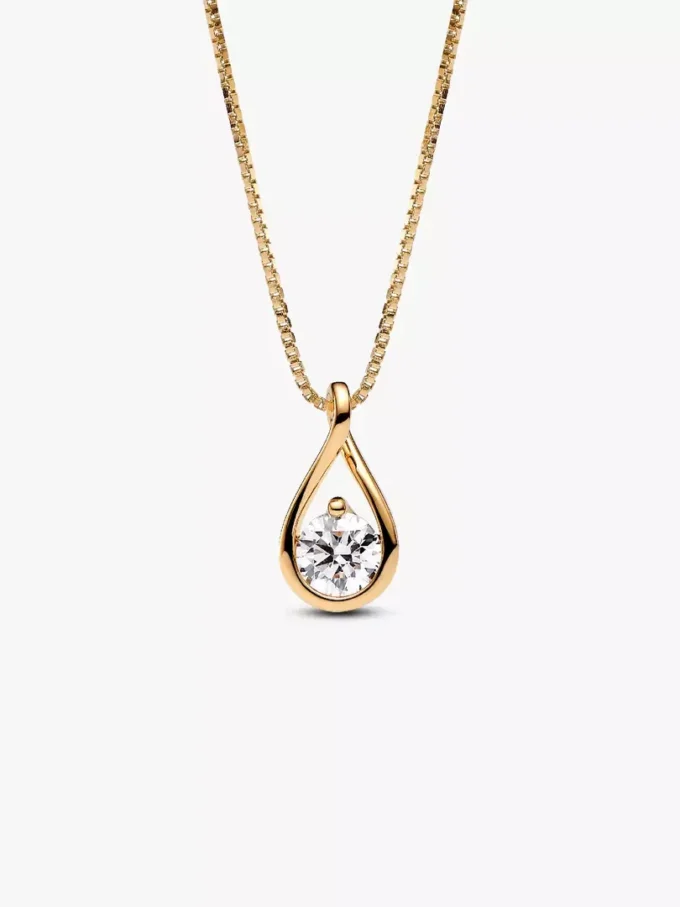 Pandora Infinite Halskette mit Anhänger aus 14 Karat Gold und im Labor gezüchtetem Diamanten, 1,00 Karat insgesamt, 14 Karat Gold Pandora Infinite Halskette mit Anhänger aus 14 Karat Gold und im Labor gezüchtetem Diamanten, 1,00 Karat insgesamt, 14 Karat Gold