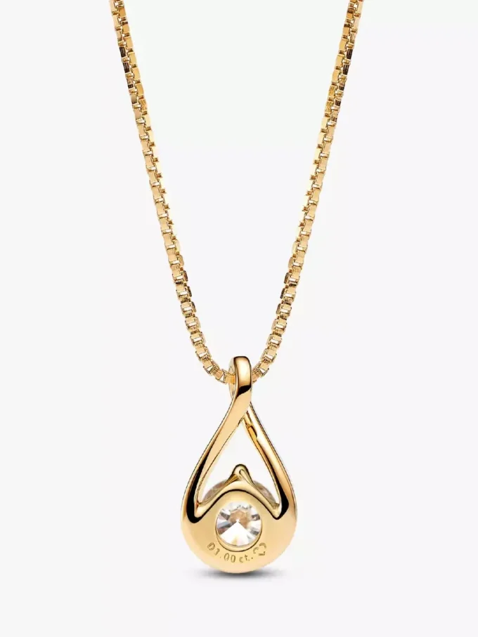 Pandora Infinite Halskette mit Anhänger aus 14 Karat Gold und im Labor gezüchtetem Diamanten, 1,00 Karat insgesamt, 14 Karat Gold Pandora Infinite Halskette mit Anhänger aus 14 Karat Gold und im Labor gezüchtetem Diamanten, 1,00 Karat insgesamt, 14 Karat Gold
