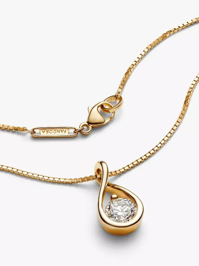Pandora Infinite Halskette mit Anhänger aus 14 Karat Gold und im Labor gezüchtetem Diamanten, 1,00 Karat insgesamt, 14 Karat Gold Pandora Infinite Halskette mit Anhänger aus 14 Karat Gold und im Labor gezüchtetem Diamanten, 1,00 Karat insgesamt, 14 Karat Gold
