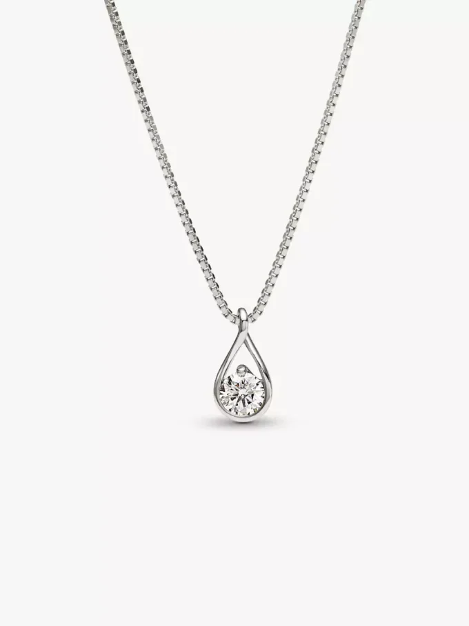 Pandora Infinite Halskette mit Anhänger aus 14 Karat Weißgold und im Labor gezüchtetem Diamanten, 0,50 Karat insgesamt, 14 Karat Weißgold Pandora Infinite Halskette mit Anhänger aus 14 Karat Weißgold und im Labor gezüchtetem Diamanten, 0,50 Karat insgesamt, 14 Karat Weißgold