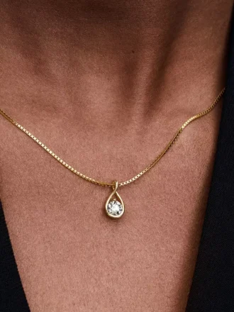 Pandora Infinite Halskette mit Anhänger aus 14-karätigem Gold und Lab-Grown Diamonds, 0,50 Karat insgesamt, 14-karätiges Gold Pandora Infinite Halskette mit Anhänger aus 14-karätigem Gold und Lab-Grown Diamonds, 0,50 Karat insgesamt, 14-karätiges Gold