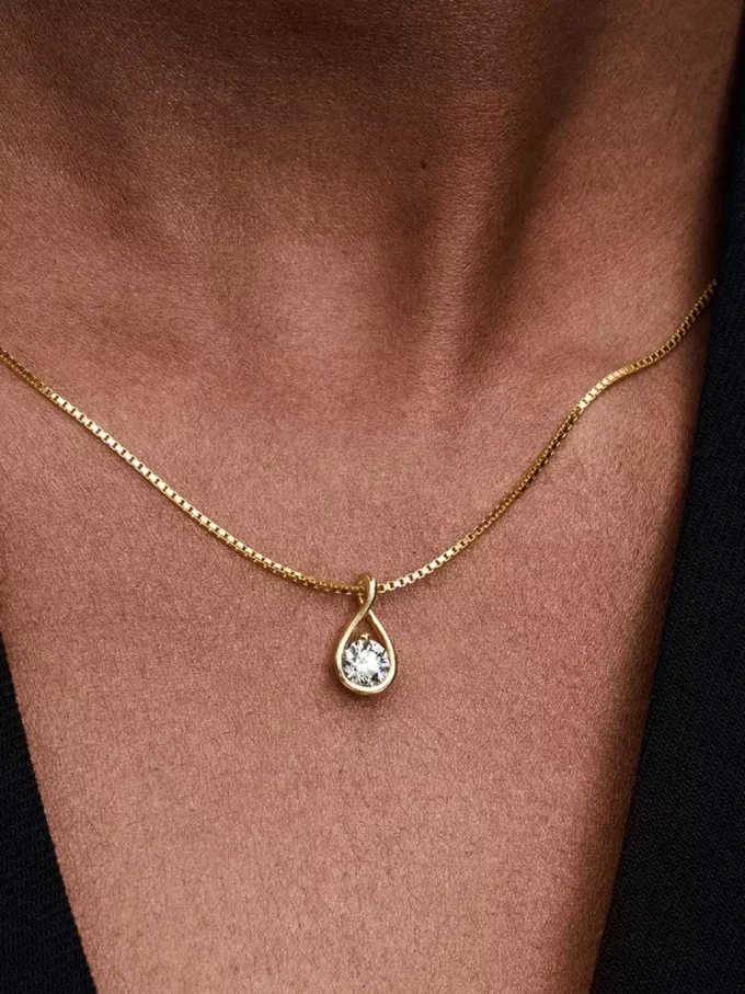 Pandora Infinite Halskette mit Anhänger aus 14-karätigem Gold und Lab-Grown Diamonds, 0,50 Karat insgesamt, 14-karätiges Gold Pandora Infinite Halskette mit Anhänger aus 14-karätigem Gold und Lab-Grown Diamonds, 0,50 Karat insgesamt, 14-karätiges Gold