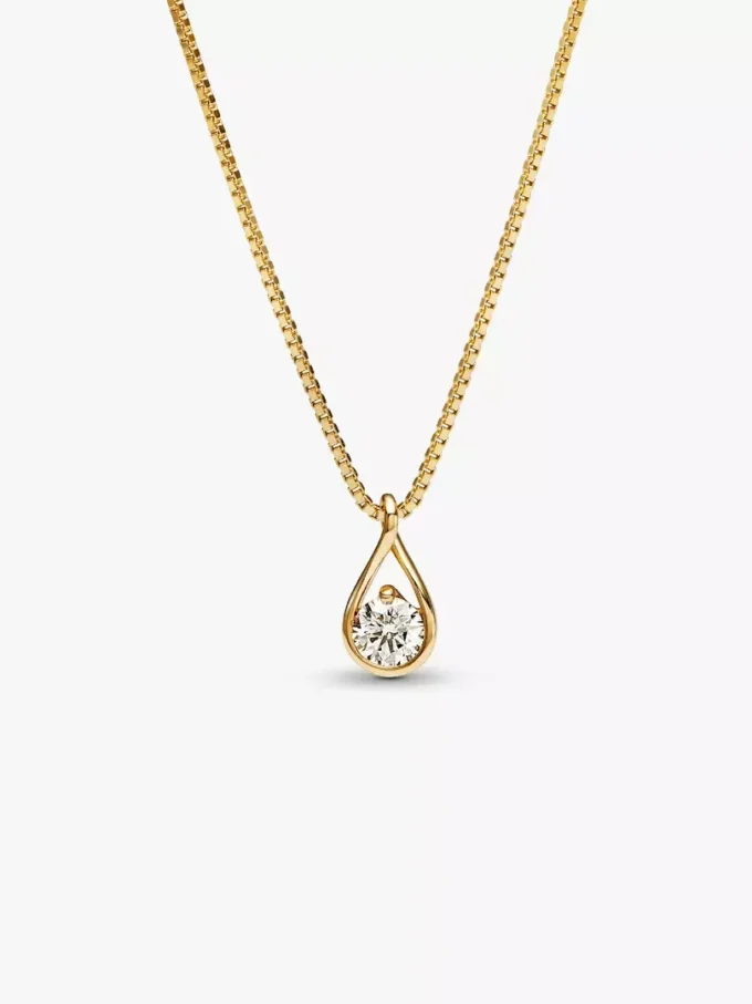 Pandora Infinite Halskette mit Anhänger aus 14-karätigem Gold und Lab-Grown Diamonds, 0,50 Karat insgesamt, 14-karätiges Gold Pandora Infinite Halskette mit Anhänger aus 14-karätigem Gold und Lab-Grown Diamonds, 0,50 Karat insgesamt, 14-karätiges Gold