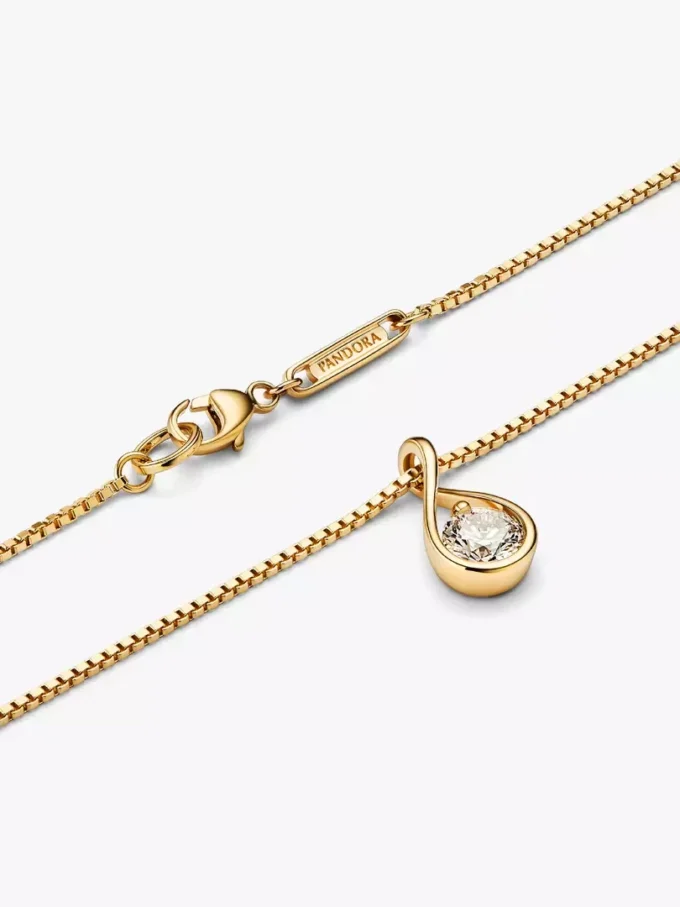 Pandora Infinite Halskette mit Anhänger aus 14-karätigem Gold und Lab-Grown Diamonds, 0,50 Karat insgesamt, 14-karätiges Gold Pandora Infinite Halskette mit Anhänger aus 14-karätigem Gold und Lab-Grown Diamonds, 0,50 Karat insgesamt, 14-karätiges Gold