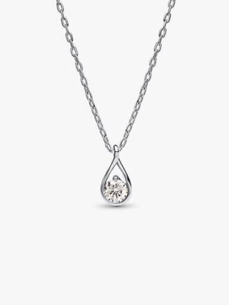 Pandora Infinite Halskette mit Anhänger aus Sterlingsilber und im Labor gezüchtetem Diamanten – 0,50 ct TW, Sterlingsilber Pandora Infinite Halskette mit Anhänger aus Sterlingsilber und im Labor gezüchtetem Diamanten – 0,50 ct TW, Sterlingsilber