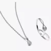 Pandora „Infinite“ Halskette und Ring-Set mit Lab-Grown Diamonds, 0,30 Karat insgesamt, Sterlingsilber, 2er-Set Pandora „Infinite“ Halskette und Ring-Set mit Lab-Grown Diamonds, 0,30 Karat insgesamt, Sterlingsilber, 2er-Set