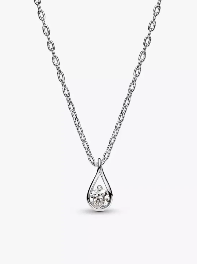 Pandora „Infinite“ Halskette und Ring-Set mit Lab-Grown Diamonds, 0,30 Karat insgesamt, Sterlingsilber, 2er-Set Pandora „Infinite“ Halskette und Ring-Set mit Lab-Grown Diamonds, 0,30 Karat insgesamt, Sterlingsilber, 2er-Set