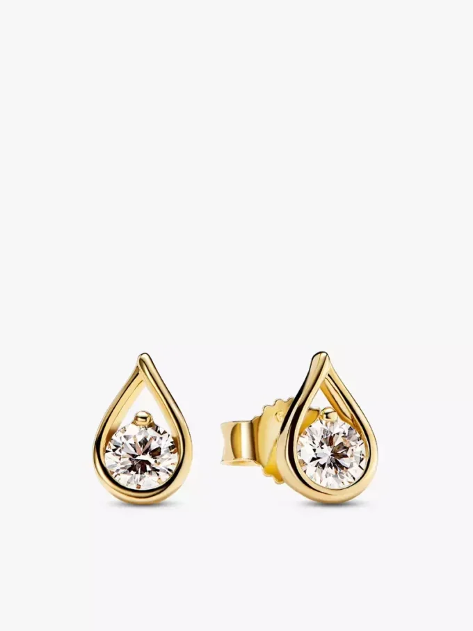 Pandora Infinite Ohrringe aus 14 Karat Gold mit Lab-Grown Diamonds, 0,50 Karat insgesamt, 14 Karat Gold