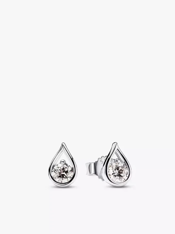 Pandora Infinite Ohrringe aus Sterlingsilber mit Lab-Grown Diamonds, 0,20 Karat insgesamt, Sterlingsilber Pandora Infinite Ohrringe aus Sterlingsilber mit Lab-Grown Diamonds, 0,20 Karat insgesamt, Sterlingsilber