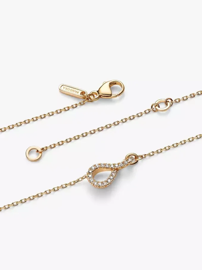 Pandora „Infinite“ Pavé-Anhänger-Halskette mit Lab-Grown Diamonds, 0,11 Karat insgesamt, 14 Karat Gold Pandora „Infinite“ Pavé-Anhänger-Halskette mit Lab-Grown Diamonds, 0,11 Karat insgesamt, 14 Karat Gold