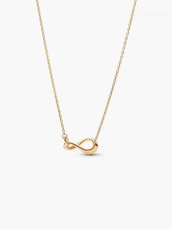 Pandora „Infinite“ Pavé-Anhänger-Halskette mit Lab-Grown Diamonds, 0,11 Karat insgesamt, 14 Karat Gold Pandora „Infinite“ Pavé-Anhänger-Halskette mit Lab-Grown Diamonds, 0,11 Karat insgesamt, 14 Karat Gold