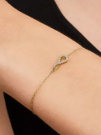 Pandora Infinite Pavé-Armband mit synthetischen Diamanten, 0,10 ct insgesamt, 14 Karat Gold Pandora Infinite Pavé-Armband mit synthetischen Diamanten, 0,10 ct insgesamt, 14 Karat Gold