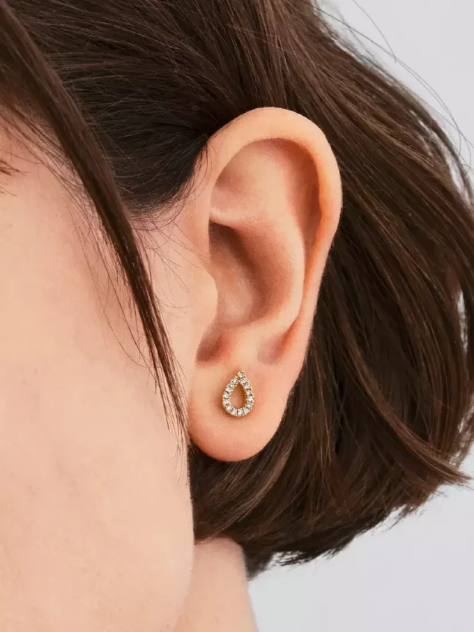 Pandora Infinite Pavé-Ohrringe mit synthetischen Diamanten, 0,16 Karat insgesamt, 14 Karat Gold