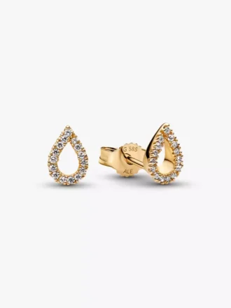 Pandora Infinite Pavé-Ohrringe mit synthetischen Diamanten, 0,16 Karat insgesamt, 14 Karat Gold