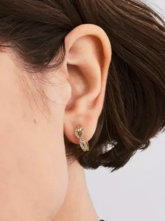 Pandora Infinite Pavé-Ohrringe mit synthetischen Diamanten, 0,26 Karat insgesamt, 14 Karat Gold