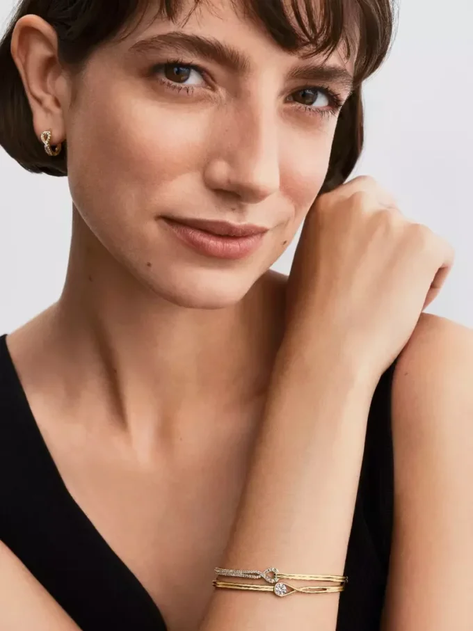 Pandora Infinite Pavé-Ohrringe mit synthetischen Diamanten, 0,26 Karat insgesamt, 14 Karat Gold