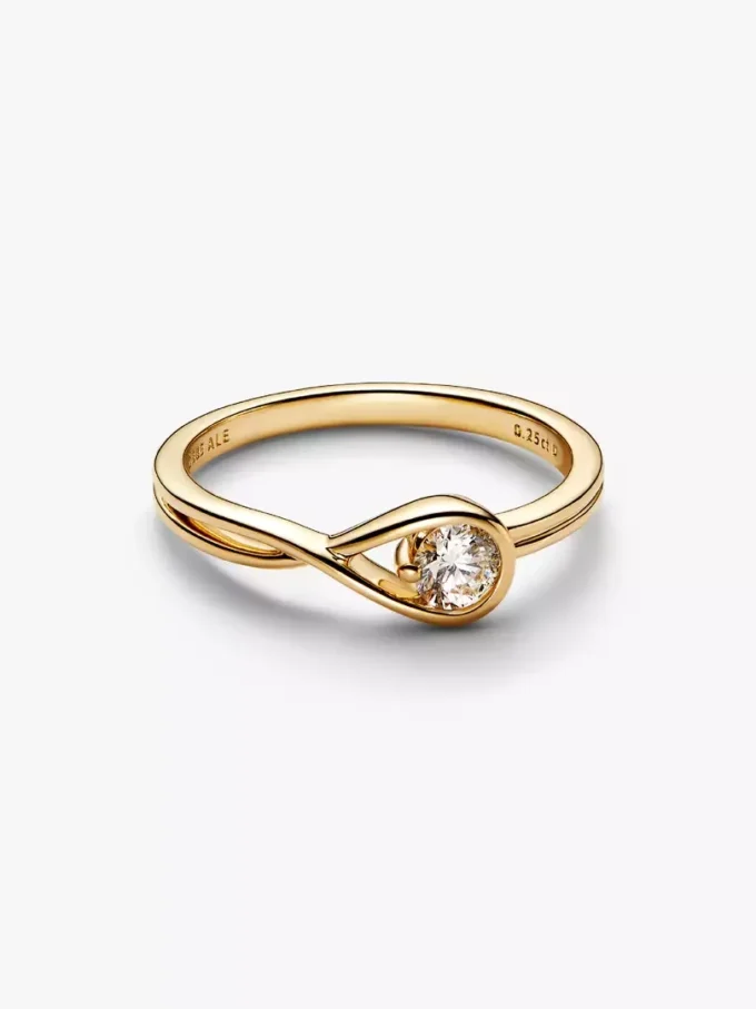 Pandora Infinite Ring aus 14 Karat Gold mit Lab-Grown Diamonds, 0,25 Karat insgesamt, 14 Karat Gold Pandora Infinite Ring aus 14 Karat Gold mit Lab-Grown Diamonds, 0,25 Karat insgesamt, 14 Karat Gold