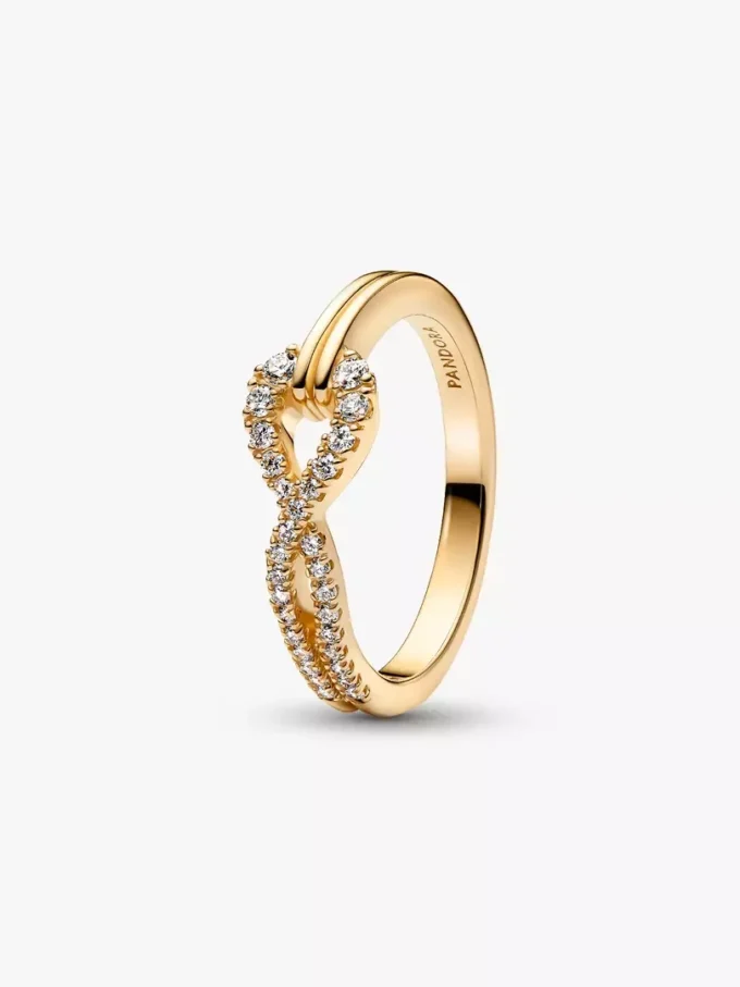 Pandora „Infinite“ Ring mit doppelreihigem Pavé aus im Labor gezüchteten Diamanten, 0,22 Karat insgesamt, 14 Karat Gold Pandora „Infinite“ Ring mit doppelreihigem Pavé aus im Labor gezüchteten Diamanten, 0,22 Karat insgesamt, 14 Karat Gold