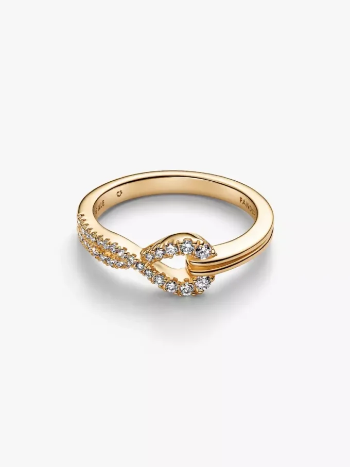 Pandora „Infinite“ Ring mit doppelreihigem Pavé aus im Labor gezüchteten Diamanten, 0,22 Karat insgesamt, 14 Karat Gold Pandora „Infinite“ Ring mit doppelreihigem Pavé aus im Labor gezüchteten Diamanten, 0,22 Karat insgesamt, 14 Karat Gold