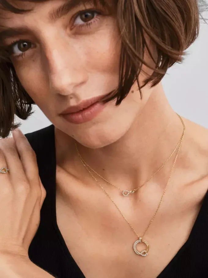 Pandora „Infinite“ Ring mit doppelreihigem Pavé aus im Labor gezüchteten Diamanten, 0,22 Karat insgesamt, 14 Karat Gold Pandora „Infinite“ Ring mit doppelreihigem Pavé aus im Labor gezüchteten Diamanten, 0,22 Karat insgesamt, 14 Karat Gold