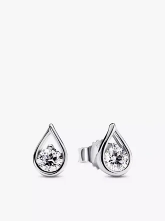 Pandora „Infinite“ Set aus Ring und Ohrringen mit Lab-Grown Diamonds, 1 Karat insgesamt, Sterlingsilber, 2er-Set Pandora „Infinite“ Set aus Ring und Ohrringen mit Lab-Grown Diamonds, 1 Karat insgesamt, Sterlingsilber, 2er-Set