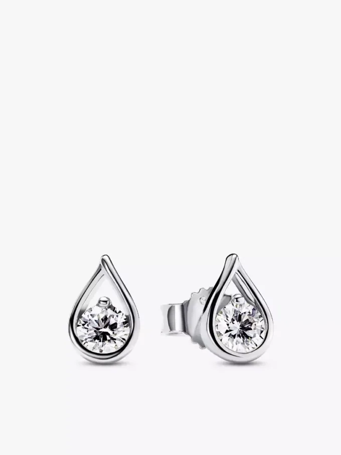 Pandora „Infinite“ Set aus Ring und Ohrringen mit Lab-Grown Diamonds, 1 Karat insgesamt, Sterlingsilber, 2er-Set Pandora „Infinite“ Set aus Ring und Ohrringen mit Lab-Grown Diamonds, 1 Karat insgesamt, Sterlingsilber, 2er-Set