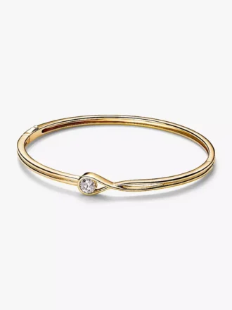 Pandora Lab-Grown Diamonds Bangle „Infinite“ aus 14 Karat Gold mit im Labor gezüchtetem Diamanten, 0,50 Karat insgesamt, 14 Karat Gold