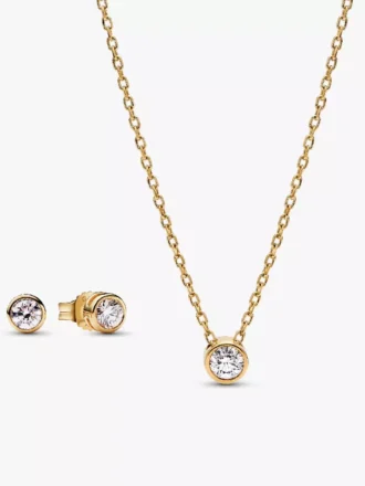 Pandora Lab-Grown Diamonds – Geschenkset mit Schmuck aus im Labor gezüchteten Diamanten, 14 Karat Gold, 2er-Set
