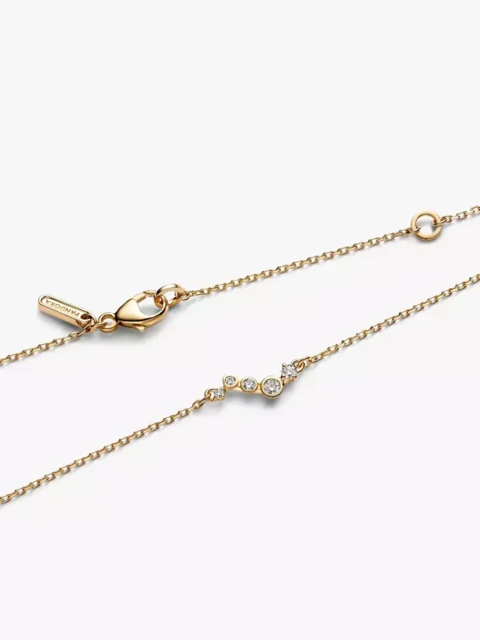 Pandora Lab-Grown Diamonds-Halskette mit Tropfenanhänger aus im Labor gezüchteten Diamanten, 0,09 Karat insgesamt, 14 Karat Gold Pandora Lab-Grown Diamonds-Halskette mit Tropfenanhänger aus im Labor gezüchteten Diamanten, 0,09 Karat insgesamt, 14 Karat Gold