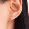 Pandora Lab-Grown Diamonds Ohrringe mit drei im Labor gezüchteten Diamanten, 0,13 Karat insgesamt, 14 Karat Gold