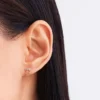 Pandora Lab-Grown Diamonds Ohrringe mit drei im Labor gezüchteten Diamanten, 0,13 Karat insgesamt, 14 Karat Gold