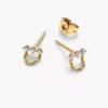 Pandora Lab-Grown Diamonds Ohrringe mit drei im Labor gezüchteten Diamanten, 0,13 Karat insgesamt, 14 Karat Gold