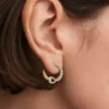 Pandora Lab-Grown Diamonds Ohrringe mit Pavé aus im Labor gezüchteten Diamanten, offener Kreis, 0,54 Karat insgesamt, 14 Karat vergoldet